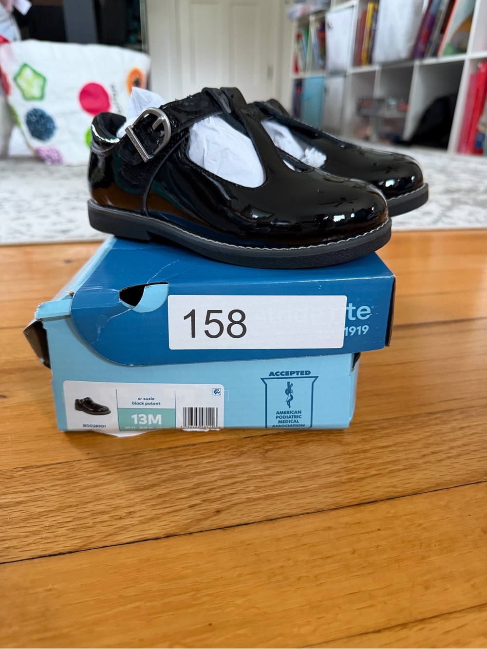 Stride Rite Black Patent Mary Jane with Buckle